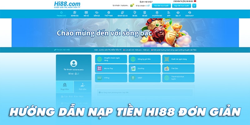 Nạp tiền tại Hi88 qua thẻ cào khá phổ biến tại nhà cái này