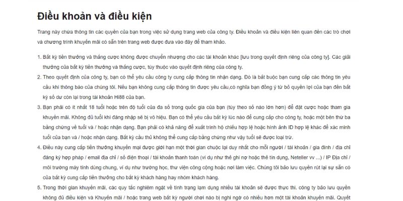 Một số lưu ý khi tham gia khuyến mãi Hi88 